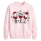 Wine Glasses Graphic Christmas Unisex Sweatshirt