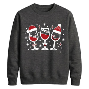 Wine Glasses Graphic Christmas Unisex Sweatshirt