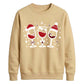 Wine Glasses Graphic Christmas Unisex Sweatshirt