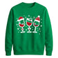 Wine Glasses Graphic Christmas Unisex Sweatshirt