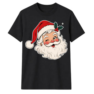 Winking Santa Claus Graphic Christmas Unisex T-Shirt