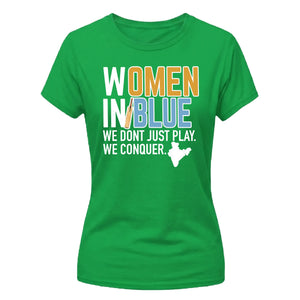India T20 Women's World Cup Women In Blue Women's Cricket Printed Ladies Fit T-Shirt
