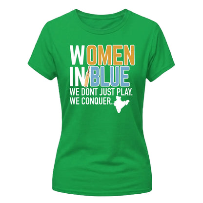 India T20 Women's World Cup Women In Blue Women's Cricket Printed Ladies Fit T-Shirt