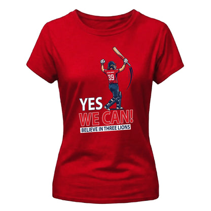 Yes We Can Sciver Brunt Women's Cricket Printed Ladies Fit T-Shirt - England Cricket World Cup 2026