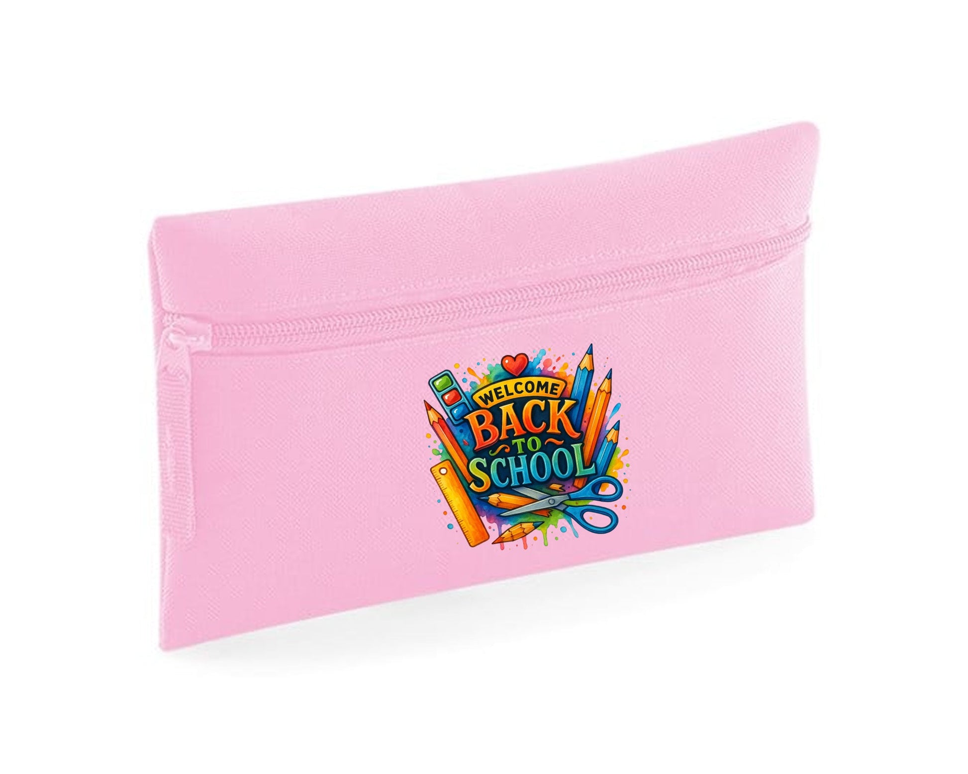 Welcome Back To School Pencil Case, Zippered, Durable & Cute, Great For Kids, Teens & Students To Keep School Supplies Organized M8478
