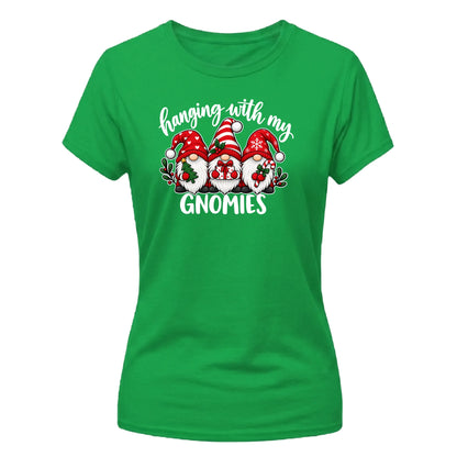 Adorable festive gnomes graphic Christmas Ladies T-Shirt