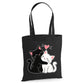 Adorable hugging black and white cats cotton canvas Tote Bag