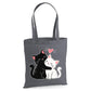 Adorable hugging black and white cats cotton canvas Tote Bag
