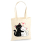 Adorable hugging black and white cats cotton canvas Tote Bag