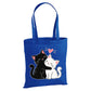 Adorable hugging black and white cats cotton canvas Tote Bag