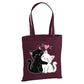 Adorable hugging black and white cats cotton canvas Tote Bag