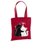Adorable hugging black and white cats cotton canvas Tote Bag
