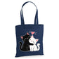 Adorable hugging black and white cats cotton canvas Tote Bag