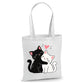 Adorable hugging black and white cats cotton canvas Tote Bag