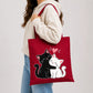Adorable hugging black and white cats cotton canvas Tote Bag