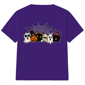 Adorable spooky characters group Halloween Kids T-Shirt