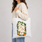 Adorably cute stacked ducklings red print cotton Tote Bag