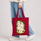 Adorably cute stacked ducklings red print cotton Tote Bag