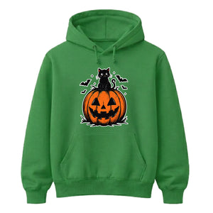Adorably spooky black cat pumpkin Halloween Unisex Hoodie