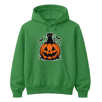 Adorably spooky black cat pumpkin Halloween Unisex Hoodie