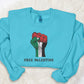 Free Palestine Embroidered Sweatshirt, Solidarity Hand Support Palestine Protest Jumper, Save Gaza Palestine Clothing, Comfort Colors Shirt