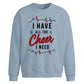 All The Cheer I Need Lights Christmas Oversized Sweatshirt