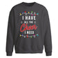 All The Cheer I Need Lights Christmas Oversized Sweatshirt