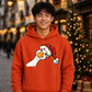 Amusing peekaboo goose graphic Christmas Oversized Hoodie