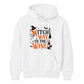 Amusing wine loving witch quote graphic Halloween hoodie
