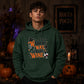 Amusing wine loving witch quote graphic Halloween hoodie