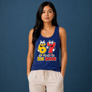 Animated Cartoon Six Seven Character Novelty Ladies Tank Top