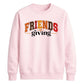 Arched Friendsgiving font art Thanksgiving Unisex Sweatshirt