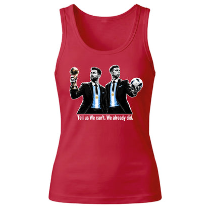 Argentina Champions Messi Suit Graphic Ladies Tank Top