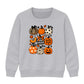 Assorted pattern pumpkin grid Halloween Kids Sweatshirt