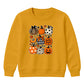 Assorted pattern pumpkin grid Halloween Kids Sweatshirt