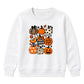 Assorted pattern pumpkin grid Halloween Kids Sweatshirt