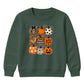 Assorted pattern pumpkin grid Halloween Kids Sweatshirt