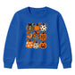 Assorted pattern pumpkin grid Halloween Kids Sweatshirt