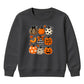 Assorted pattern pumpkin grid Halloween Kids Sweatshirt