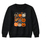 Assorted pattern pumpkin grid Halloween Kids Sweatshirt