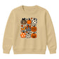 Assorted pattern pumpkin grid Halloween Kids Sweatshirt