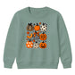 Assorted pattern pumpkin grid Halloween Kids Sweatshirt