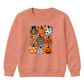Assorted pattern pumpkin grid Halloween Kids Sweatshirt