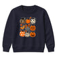 Assorted pattern pumpkin grid Halloween Kids Sweatshirt