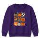 Assorted pattern pumpkin grid Halloween Kids Sweatshirt
