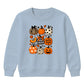 Assorted pattern pumpkin grid Halloween Kids Sweatshirt