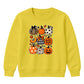 Assorted pattern pumpkin grid Halloween Kids Sweatshirt