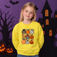 Assorted pattern pumpkin grid Halloween Kids Sweatshirt