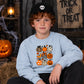 Assorted pattern pumpkin grid Halloween Kids Sweatshirt