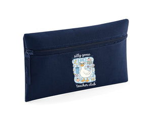 Silly Goose Teacher Club Pencil Case, Cute Printed Duck Back To School Supply Organizer For Kids, Teachers & Students M8479